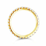 0.70ct Full Diamond Eternity Ring, Round Brilliant Cut Diamonds, 925 Sterling Silver, Yellow Gold Plated