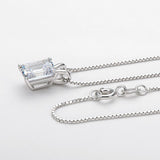 1.00ct Emerald Cut Classic Diamond Pendant, 925 Silver, Choose Your Metal Colour