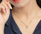 1.00ct Princess Cut Classic Diamond Pendant, 925 Silver, Choose Your Metal Colour
