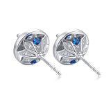 1.25ct Round Halo Diamond Stud Earrings, 925 Sterling Silver