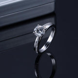 1.00ct Classic Round Cut Moissanite Engagement Ring, Available in White Gold or Platinum