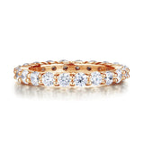 2.25ct Daimond Eternity Ring, 3.00mm Round Cut, 925 Sterling Silver, Rose Gold Plated