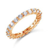 2.25ct Daimond Eternity Ring, 3.00mm Round Cut, 925 Sterling Silver, Rose Gold Plated