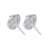 2.50ct Oval Halo Diamond Stud Earrings, 925 Sterling Silver