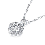 2.50ct Round Cut Diamond Halo Pendant, 925 Sterling Silver