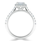 Lab-Diamond Asscher Cut Engagement Ring, Classic Halo, Choose Your Stone Size and Metal