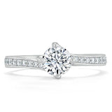 Lab-Diamond, Round Cut Twist Engagement Ring, Classic Style, Choose Your Stone Size and Metal