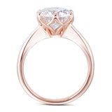 3.00ct Round Cut Moissanite Engagement Ring, Classic Design, Available in 14Kt or 18Kt Rose Gold