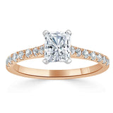 Lab-Diamond Radiant Cut Engagement Ring, Classic Style, Choose Your Stone Size and Metal