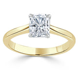 Lab-Diamond Radiant Cut Engagement Ring, Classic Style, Choose Your Stone Size and Metal
