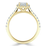 Lab-Diamond Asscher Cut Engagement Ring, Classic Halo, Choose Your Stone Size and Metal