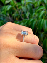 2.00ct Emerald Cut Moissanite Engagement Ring, Available in White Gold or Platinum