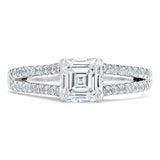 Lab-Diamond Asscher Cut Engagement Ring, Classic Style, Choose Your Stone Size and Metal