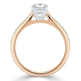 Lab-Diamondf Asscher Cut Engagement Ring, Classic Style, Choose Your Stone Size and Metal