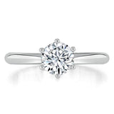 Lab-Diamond, Round Cut Engagement Ring, Classic Six Claw, Choose Your Stone Size and Metal