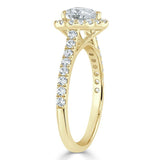 Lab-Diamond Heart Cut Engagement Ring, Classic Halo, Choose Your Stone Size and Metal
