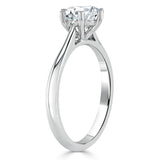 Lab-Diamond, Round Cut Engagement Ring, Classic Six Claw, Choose Your Stone Size and Metal