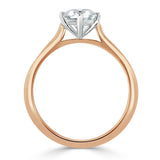 Lab-Diamond, Round Cut Engagement Ring, Classic Style, Choose Your Stone Size and Metal