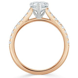 Lab-Diamond Heart Cut Engagement Ring, Classic Style, Choose Your Stone Size and Metal