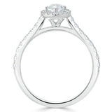 Lab-Diamond Marquise Cut Halo Engagement Ring, Tiffany Style, Choose Your Stone Size and Metal