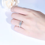 Round Cut Moissanite 5 stone Engagement Ring, Available in All Metals, Choose Your Stone Size
