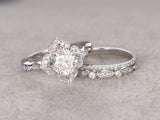 2.00ct Moissanite Ring Set, 3 Rings Total carat weight 2.00ct, Cushion Cut Colour F, Clarity VVS, Centre Stone 1.25ct