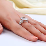 6.00ct Radiant Cut Diamond Engagement Ring, 925 Sterling Silver