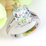 6.00ct Radiant Cut Diamond Engagement Ring, 925 Sterling Silver