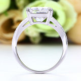 6.00ct Radiant Cut Diamond Engagement Ring, 925 Sterling Silver