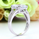 6.00ct Radiant Cut Diamond Engagement Ring, 925 Sterling Silver