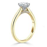 Lab-Diamond, Round Cut Engagement Ring, Classic Six Claw, Choose Your Stone Size and Metal