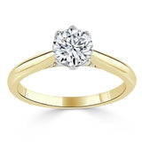 Lab-Diamond, Round Cut Engagement Ring, Classic Six Claw, Choose Your Stone Size and Metal