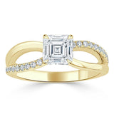 Lab-Diamond Asscher Cut Engagement Ring, Classic Style, Choose Your Stone Size and Metal