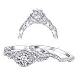 1.50ct Round Cut Twist Engagement Ring, Bridal Ring Set, 925 Sterling Silver