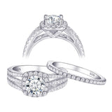 1.80ct Round Cut Engagement Ring, Bridal Ring Set, 925 Sterling Silver