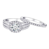 1.80ct Round Cut Engagement Ring, Bridal Ring Set, 925 Sterling Silver