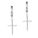 Sterling Silver Cross Earrings, Solid 925 Sterling Silver