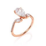 1.50ct Pear Cut Moissanite Engagement Ring, Vintage Boho Design, Available in Rose Gold, White Gold or Yellow Gold