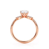 1.50ct Pear Cut Moissanite Engagement Ring, Vintage Boho Design, Available in Rose Gold, White Gold or Yellow Gold