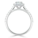 Lab-Diamond Radiant Cut Halo Engagement Ring, Classic Style, Choose Your Stone Size and Metal