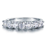 1.75ct 7 Stone Half Eternity Diamond Ring, 925 Sterling Silver