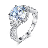 3.00ct Diamond Twist Engagement Ring, Round Brilliant Cut, 925 Silver