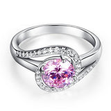 1.25ct Vivid Pink, Round Brilliant Cut Diamond Twist Engagement Ring