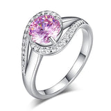 1.25ct Vivid Pink, Round Brilliant Cut Diamond Twist Engagement Ring