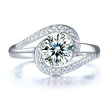 1.25ct Diamond Twist, Round Brilliant Cut Engagement Ring, 925 Sterling Silver