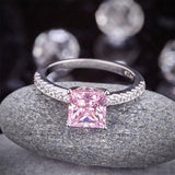 1.50ct Princess Cut Vivid Pink Diamond Ring