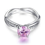1.50ct Pink Diamond Engagement Ring, Twisted Band, 925 Silver