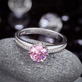 1.25ct Pink Diamond, Classic Round Cut Solitaire, 925 Sterling Silver Engagement Ring