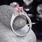 1.25ct Vintage Pink Diamond Ring, Round Brilliant Cut Engagement Ring