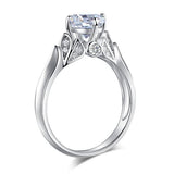 1.25ct Vintage Diamond Ring, Round Brilliant Cut Diamond, 925 Sterling Silver